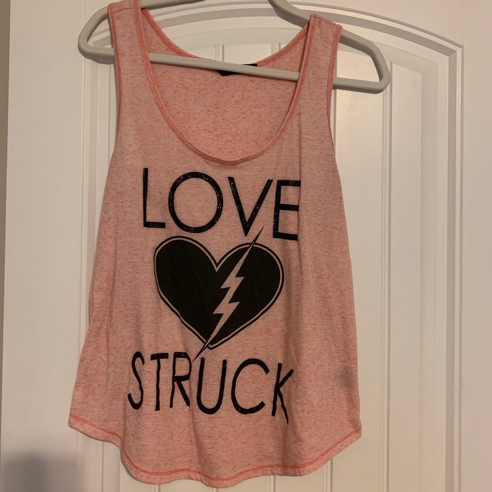Love struck pink tank top